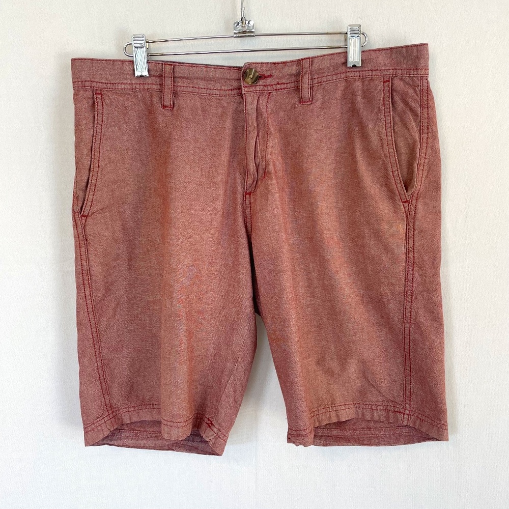 Wallin & Bros. Size 34 Flat Front 100% Cotton 10 inch Shorts Heathered Brick
